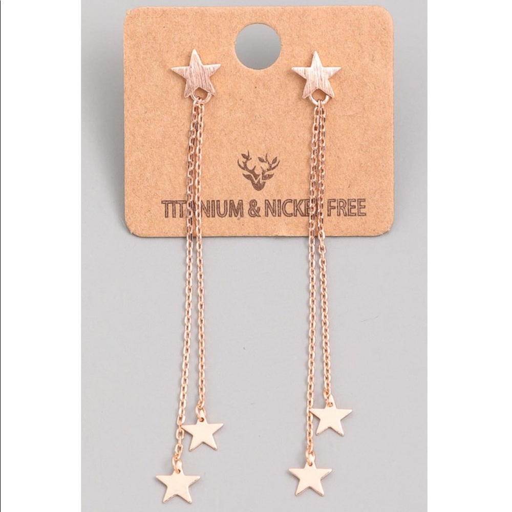 Rose Gold Star Earrings